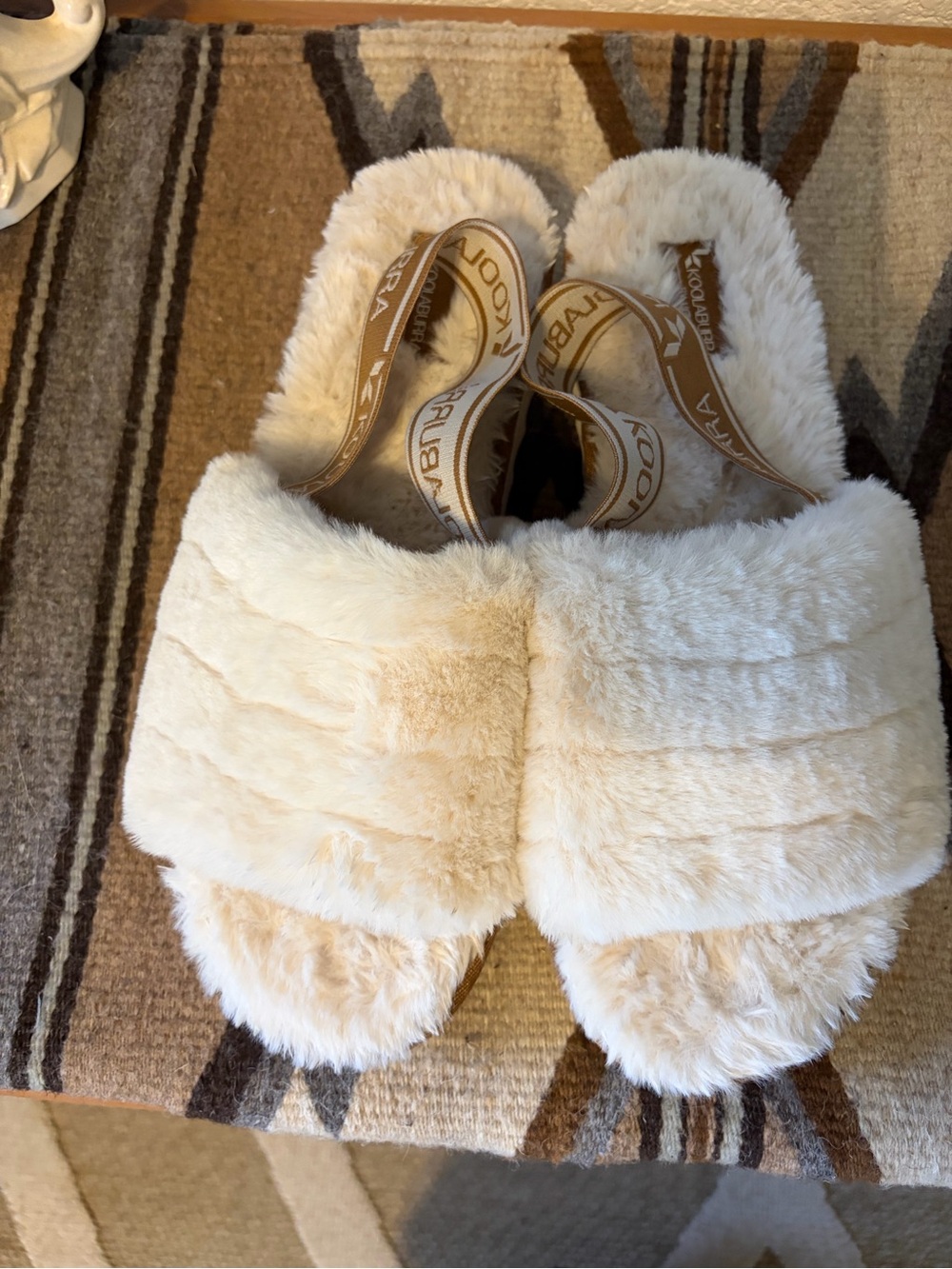 UGG Koolaburra Cream Plush Faux-Fur Slide Slippers
